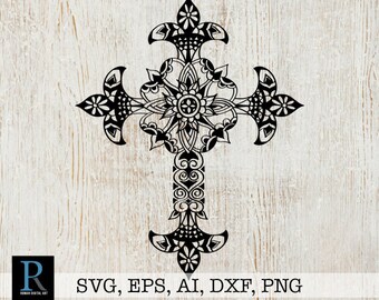 Download Mandala cross svg | Etsy