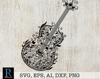 Guitar Svg Mandala Etsy