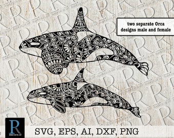 Download Mandala Svg Killer Whale Etsy