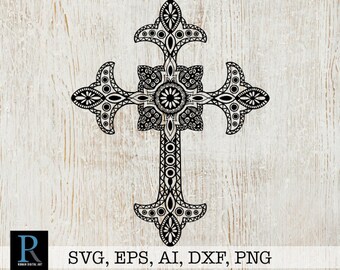 Download Mandala cross svg | Etsy