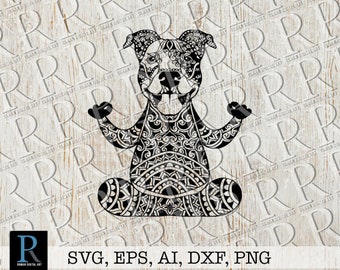 Download Pit Bull Mandala Etsy