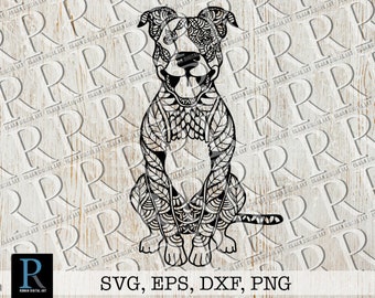 Download Pit Bull Mandala Etsy