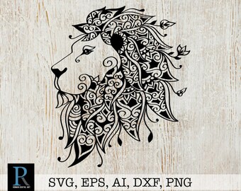 Download Zentangle Lion Svg Etsy