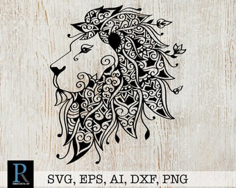 Download Zentangle Lion Svg Etsy