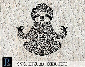 Download Sloth Mandala Svg Etsy