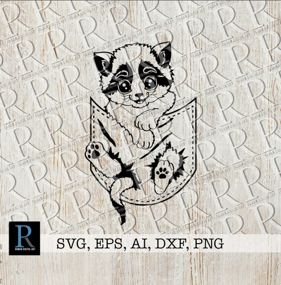 Download Free Cat Pocket Svg Design Cat Svg Cut File Kitten Svg File Etsy SVG DXF Cut File