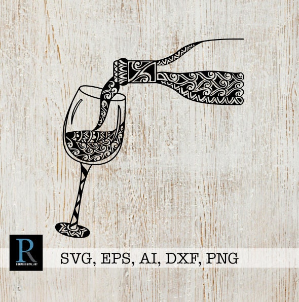 Download Mandala Wine SVG Wine Cricut Design | Etsy