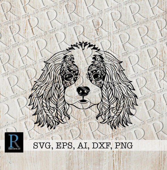 Mandala Cavalier King Charles Spaniel SVG Zentangle ...