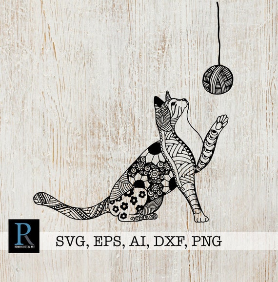 Download Cat Zentangle Svg Cat Mandala Svg Cat For Cricut Etsy