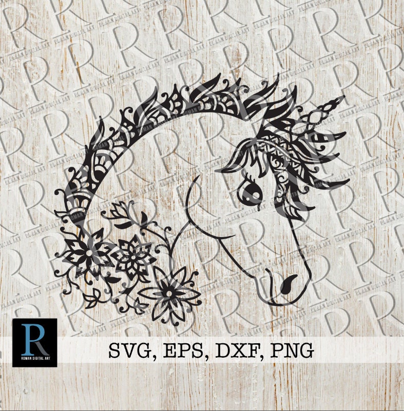 Download Unicorn Mandala Svg Cut File Zentangle Unicorn Design For Etsy