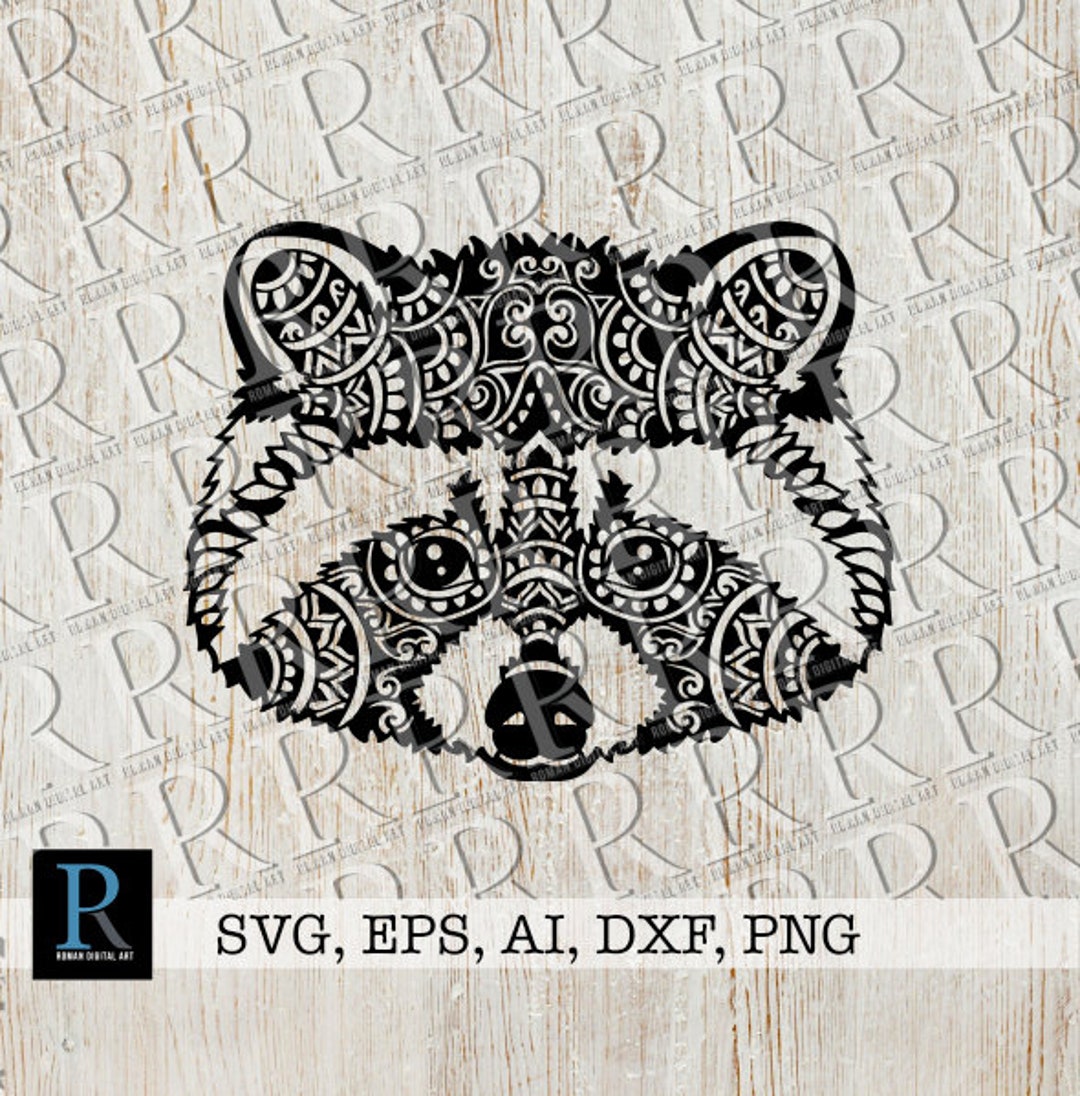 Mandala Raccoon Mandala Raccoon SVG Cut File: Zentangle Clipart - Etsy