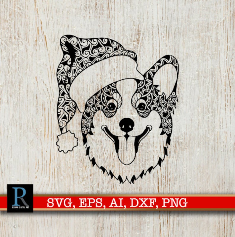 Zentangle Christmas Corgi SVG Santa Corgi SVG Mandala Corgi - Etsy