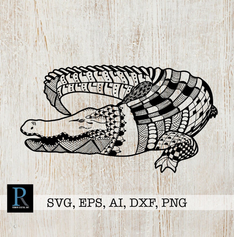 Download Mandala Crocodile Svg Zentangle Crocodile Svg Clip Art Art Collectibles Minyamarket Com