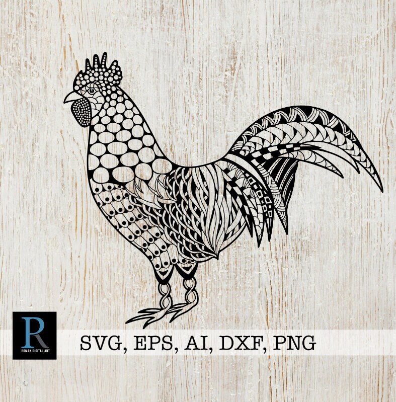 Download Zentangle Rooster Svg Mandala Rooster Svg Rooster For Etsy