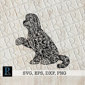 Goldendoodle SVG-Datei, Mandala Goldendoodle Cricut Cut-Datei, Labradoodle SVG-Datei, Goldendoodle Clipart, Zentangle Tier PNG, einschichtig