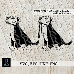 Pitbull Puppy SVG: Dog Leash Clipart, Sublimation Graphic (Single Layer)