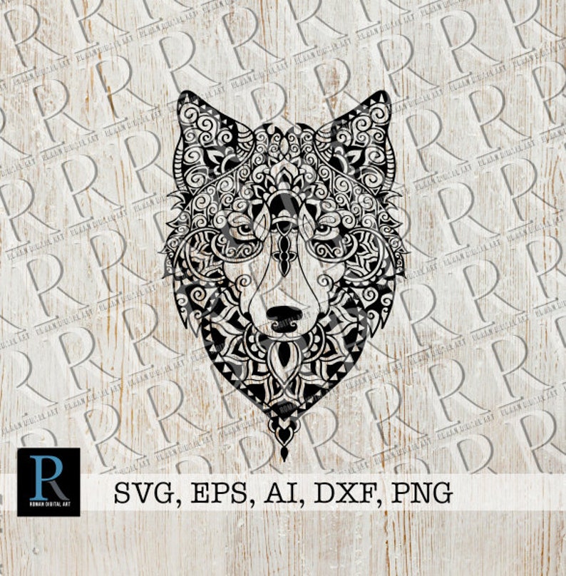 Download Wolf Zentangle SVG Wolf Mandala SVG Wolf for cricut | Etsy