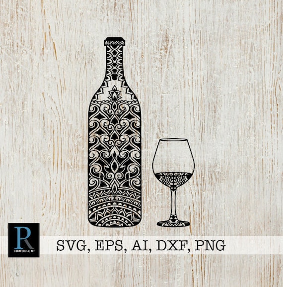 Download Zentangle Wine Svg Mandala Wine Svg Wine Cricut Svg Wine Etsy