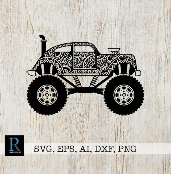 Download Zentangle Monster Truck SVG file Moster Truck Cut File | Etsy