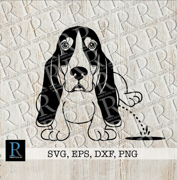Basset Hound Peeing SVG File Basset Cricut SVG Design Basset Etsy