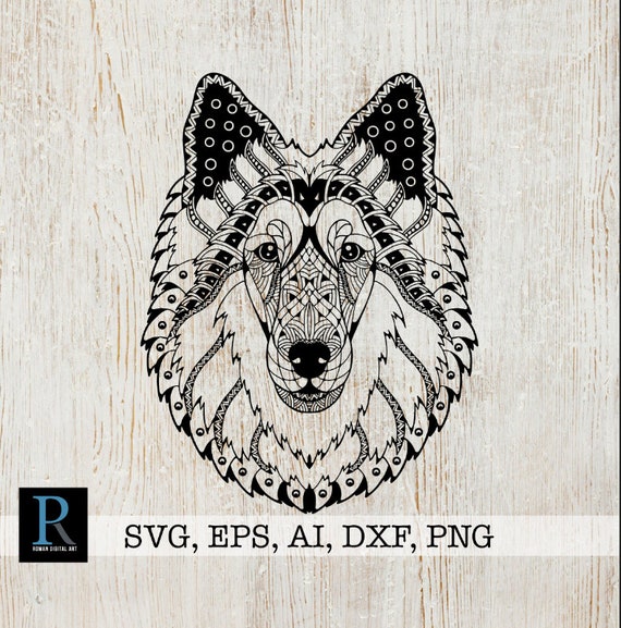 Download Zentangle Collie SVG Mandala Collie SVG | Etsy