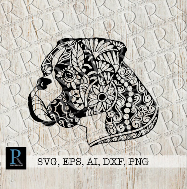 Download Zentangle Boxer Dog SVG Mandala Boxer Dog SVG | Etsy