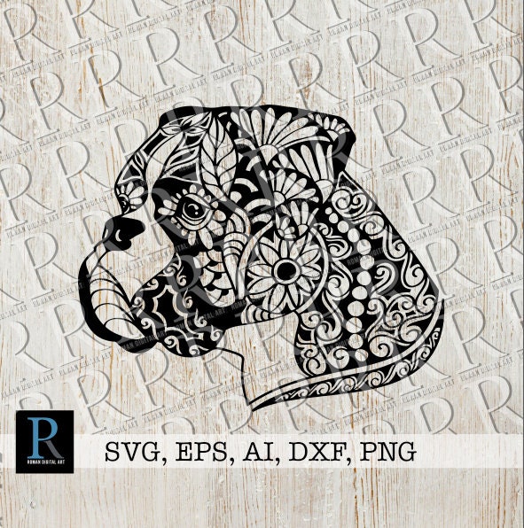 Download Zentangle Boxer Dog SVG Mandala Boxer Dog SVG | Etsy