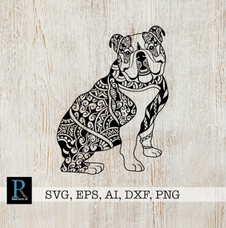 Download English Bulldog Mandala SVG English Bulldog for Cricut | Etsy