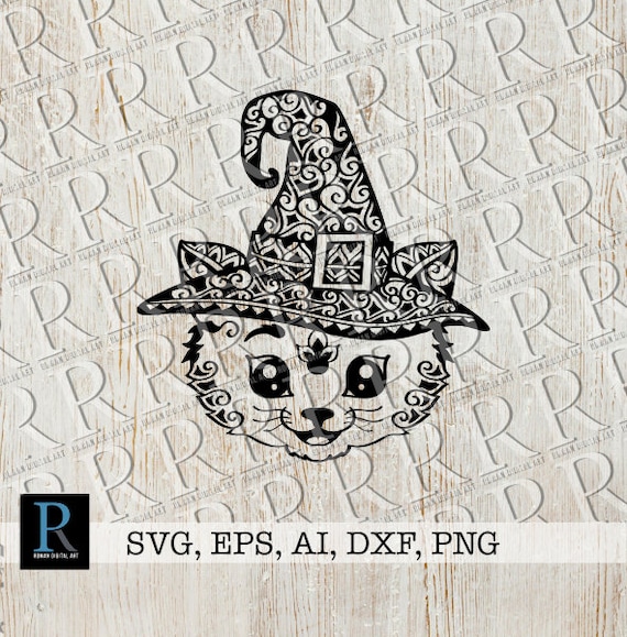 Download Zentangle Cat Witch Svg File Mandala Halloween Svg File Etsy 3D SVG Files Ideas | SVG, Paper Crafts, SVG File