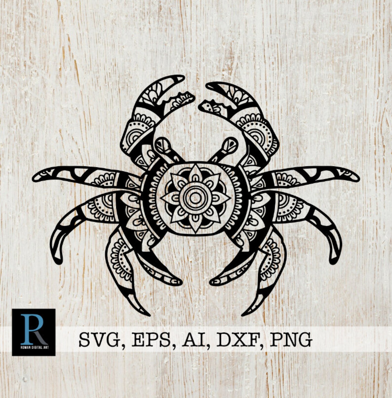 Zentangle Crab SVG Mandala Crab SVG Etsy