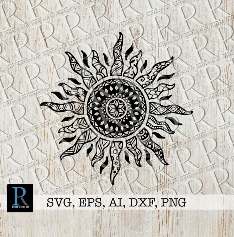 Download Mandala Sun SVG File Zentangle Sun SVG Sun Cut File | Etsy