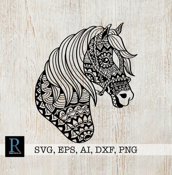 Zentangle horse SVG Mandala horse SVG horse for cricut | Etsy