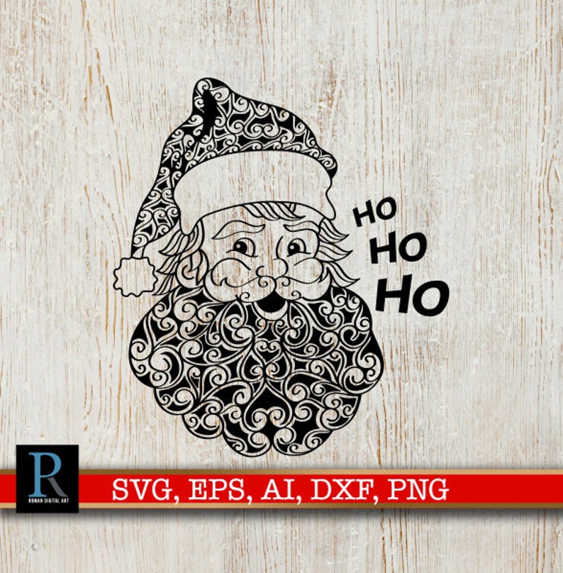Download Zentangle Santa Claus SVG Mandala Christmas SVG | Etsy