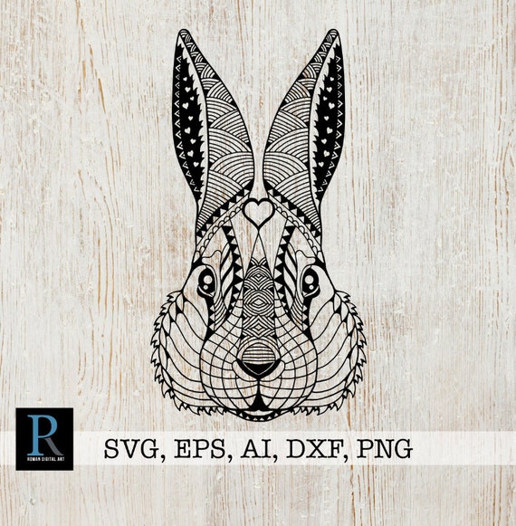 Download Zentangle Rabbit Svg Mandala Rabbit Svg Etsy