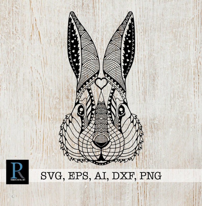 Download Zentangle Rabbit SVG Mandala Rabbit SVG | Etsy