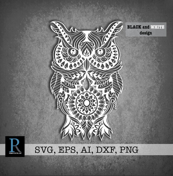 Download Zentangle Owl Svg Mandala Owl Svg Owl For Cricut Zentangle Etsy