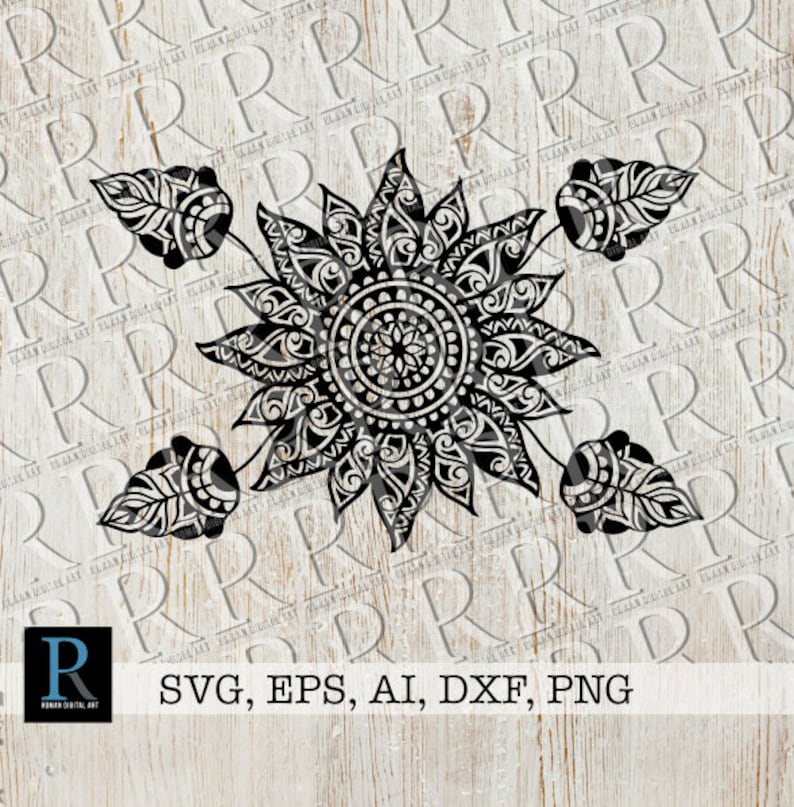Download Zentangle Sunflower SVG Cut File Mandala Flower SVG File ...