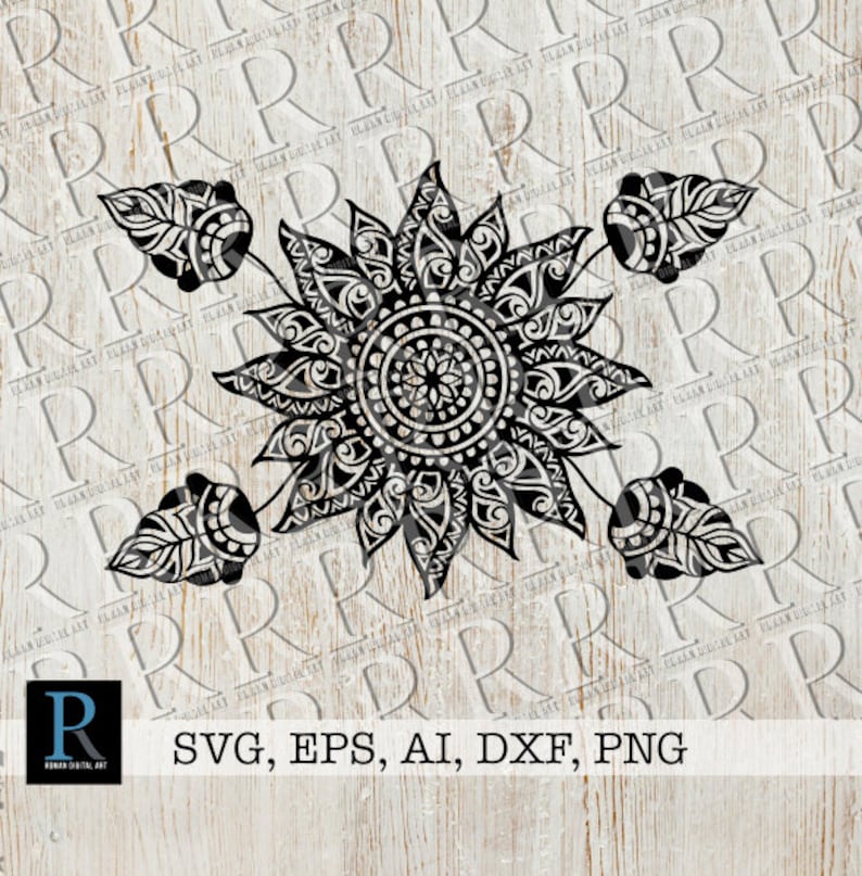 Download Zentangle Sunflower SVG Cut File Mandala Flower SVG File ...
