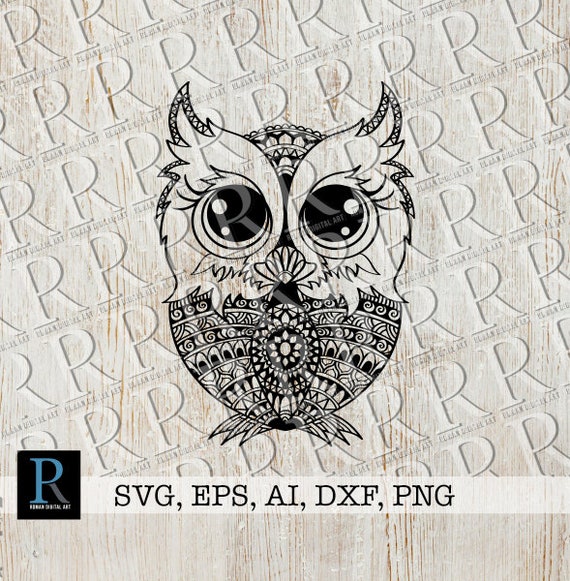 Download Zentangle Owl Svg Mandala Owl Svg Owl For Cricut Zentangle Etsy