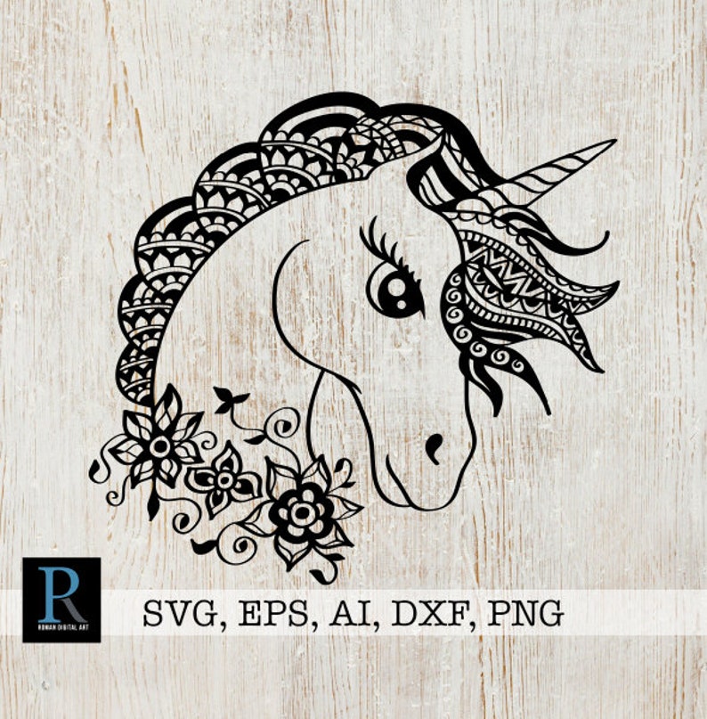Download Zentangle Unicorn SVG Mandala Unicorn SVG | Etsy