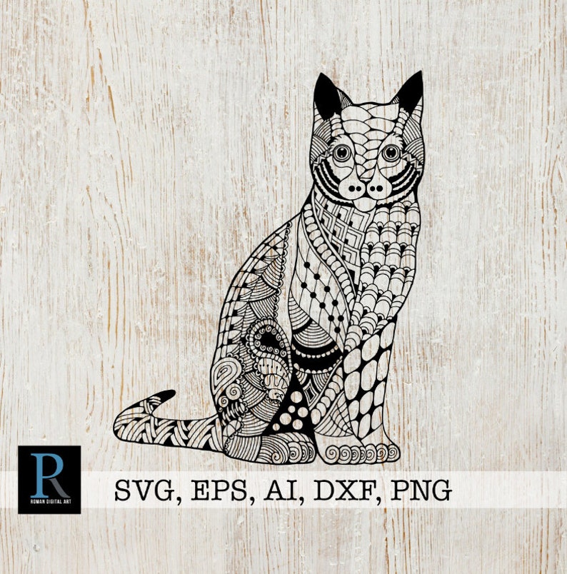 Download Art Collectibles Clip Art Zentangle Cat Svg Mandala Cat Svg