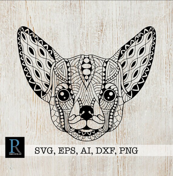 Download Zentangle Chihuahua SVG Mandala Chihuahua SVG | Etsy