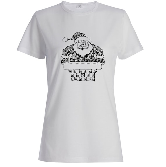 Zentangle Funny Santa Claus Svg Santa Claus Stuck In Chimney Etsy
