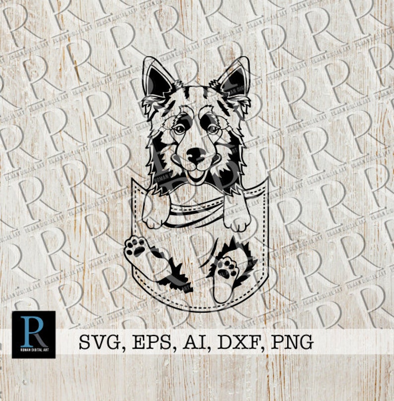 Download Australian Shepherd Pocket SVG Design Aussie SVG File ...