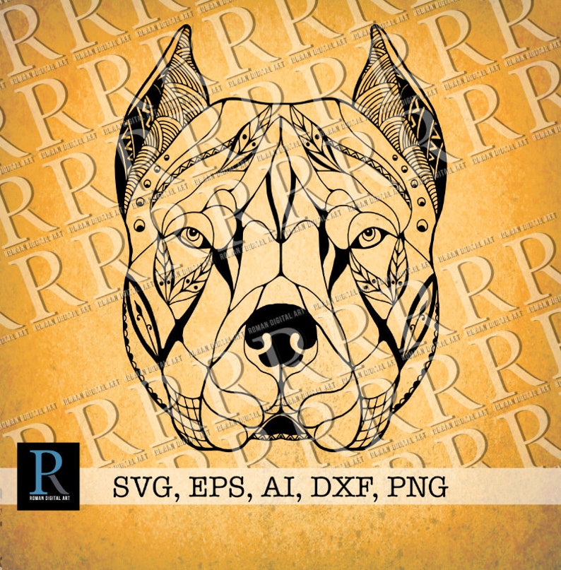 Download Zentangle Pit Bull SVG Mandala Pit Bull SVG Pit Bull for ...