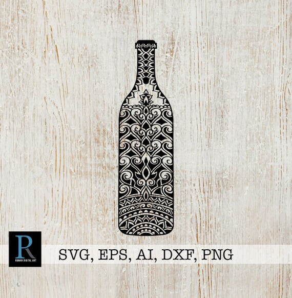 Download Zentangle Wine Bottle Svg Mandala Wine Bottle Svg Wine Bottle Svg Wine Bottle Cricut Winery Svg