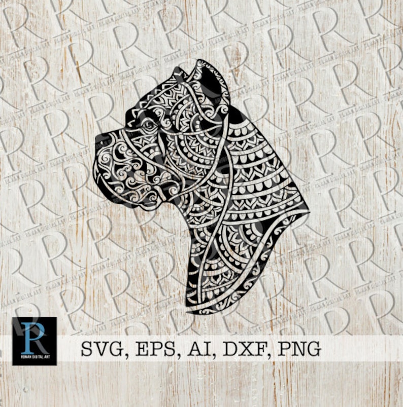 Cane Corso SVG Zentangle Cane Corso Cut File Single Layered Etsy