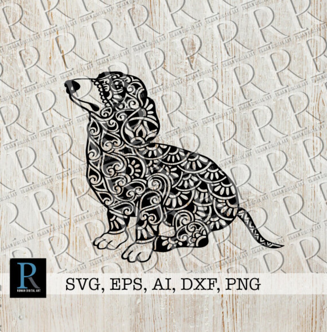 Zentangle Dachshund SVG Mandala Dachshund SVG Dachshund SVG Etsy