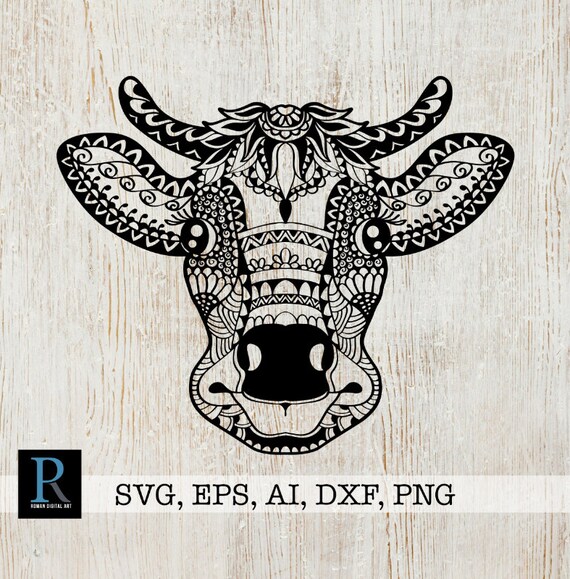 Download Zentangle Cow SVG Mandala Cow SVG Cow for cricut zentangle ...