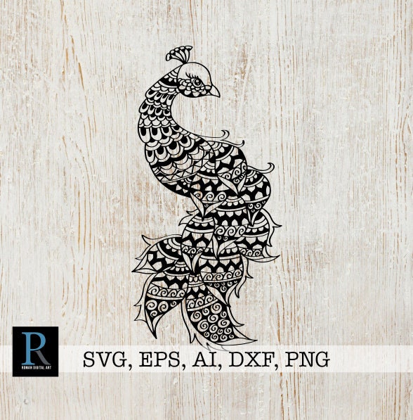 Download Zentangle Peacock Svg Mandala Peacock Svg Peacock For Etsy